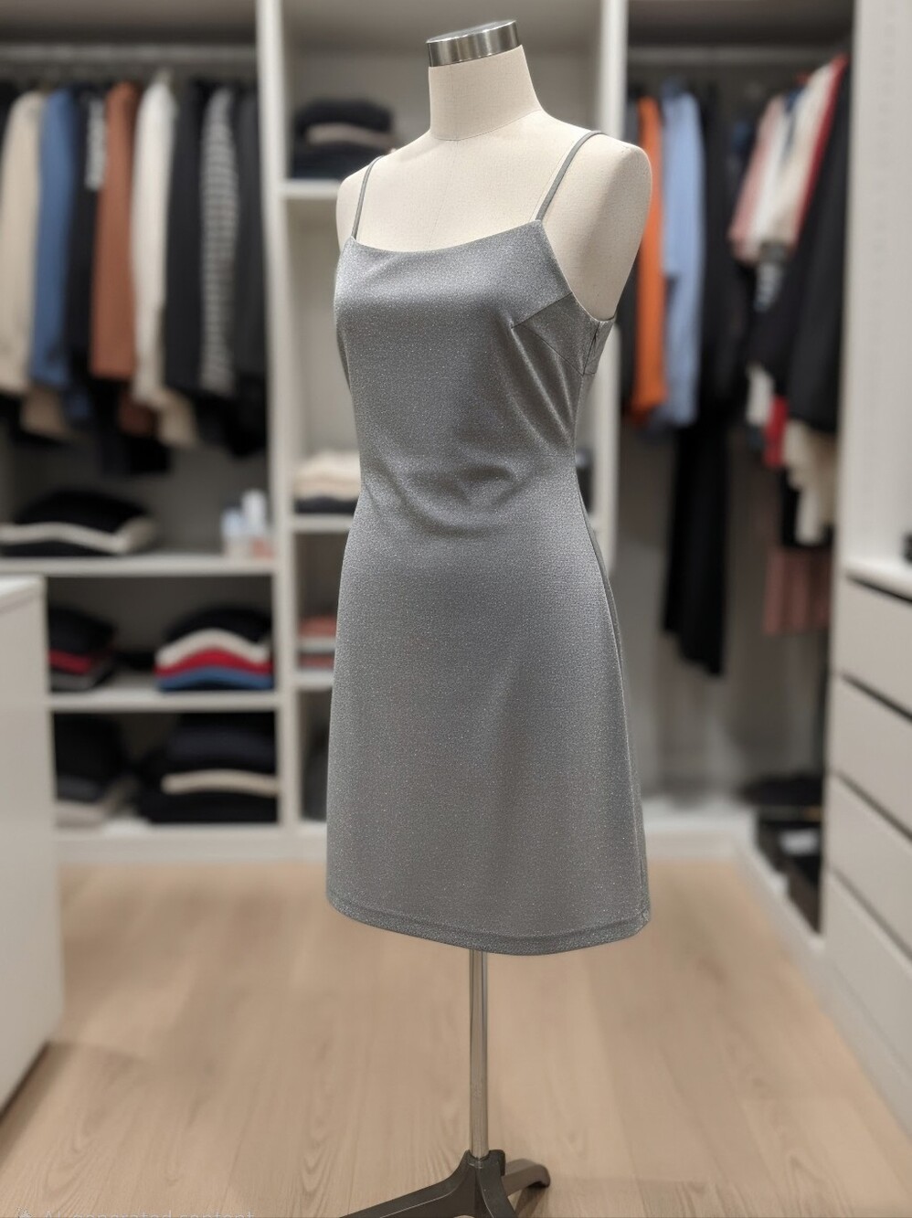 SHARNEL SILVER SPAKLY MINI DRESS